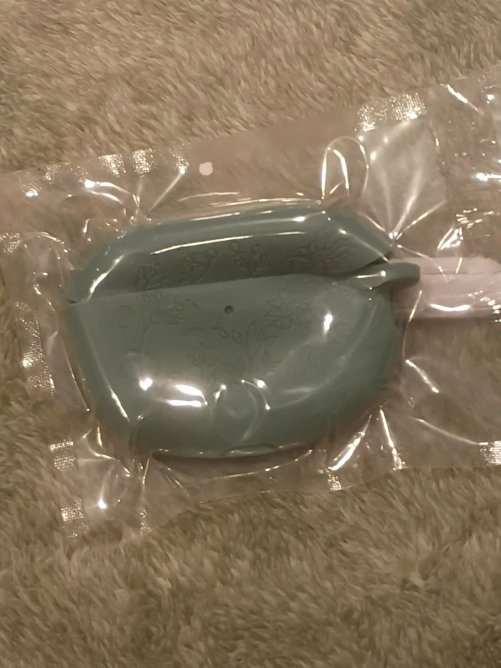 Compact Teal Silicone Case For AirPods Pro with Design And White Cleaning Tool